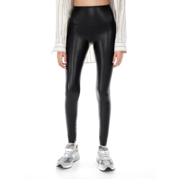 Aritzia Wilfred Free Daria Pant High-Waisted Vegan Leather Leggings Black Sz M - Picture 6 of 13